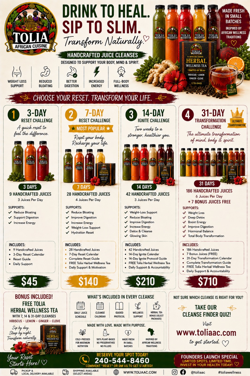 Tolia Cleanse Challenges — Drink to Heal. Sip to Slim.